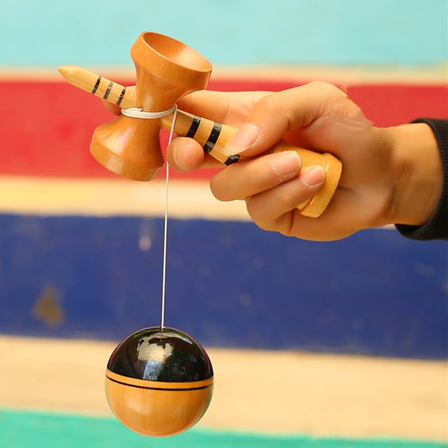 Amazon | けん玉 剣玉 木製 けん玉 競技用 練習用 (青) [並行